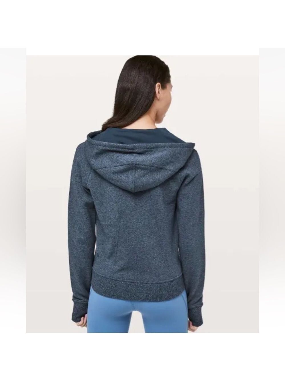 Lululemon Huddle & Hustle Hoodie Heathered Blue Sz 6 Full Zip Sweatshirt - Picture 2 of 12